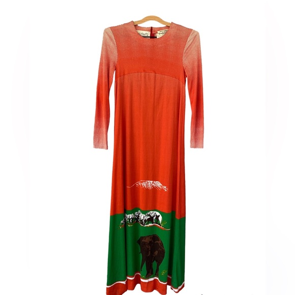 Mimmo Ferretti expressly for Diane Von Furstenberg Elephant print dress 1970’s - Picture 1 of 7